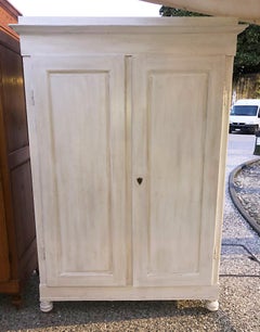 Wardrobe Tuscan Fir with Two Doors Shabby White Color Two Drawers
