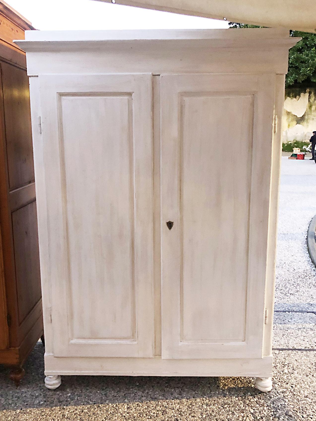  Wardrobe Tuscan Fir with Two Doors Shabby White Color Two Drawers 3