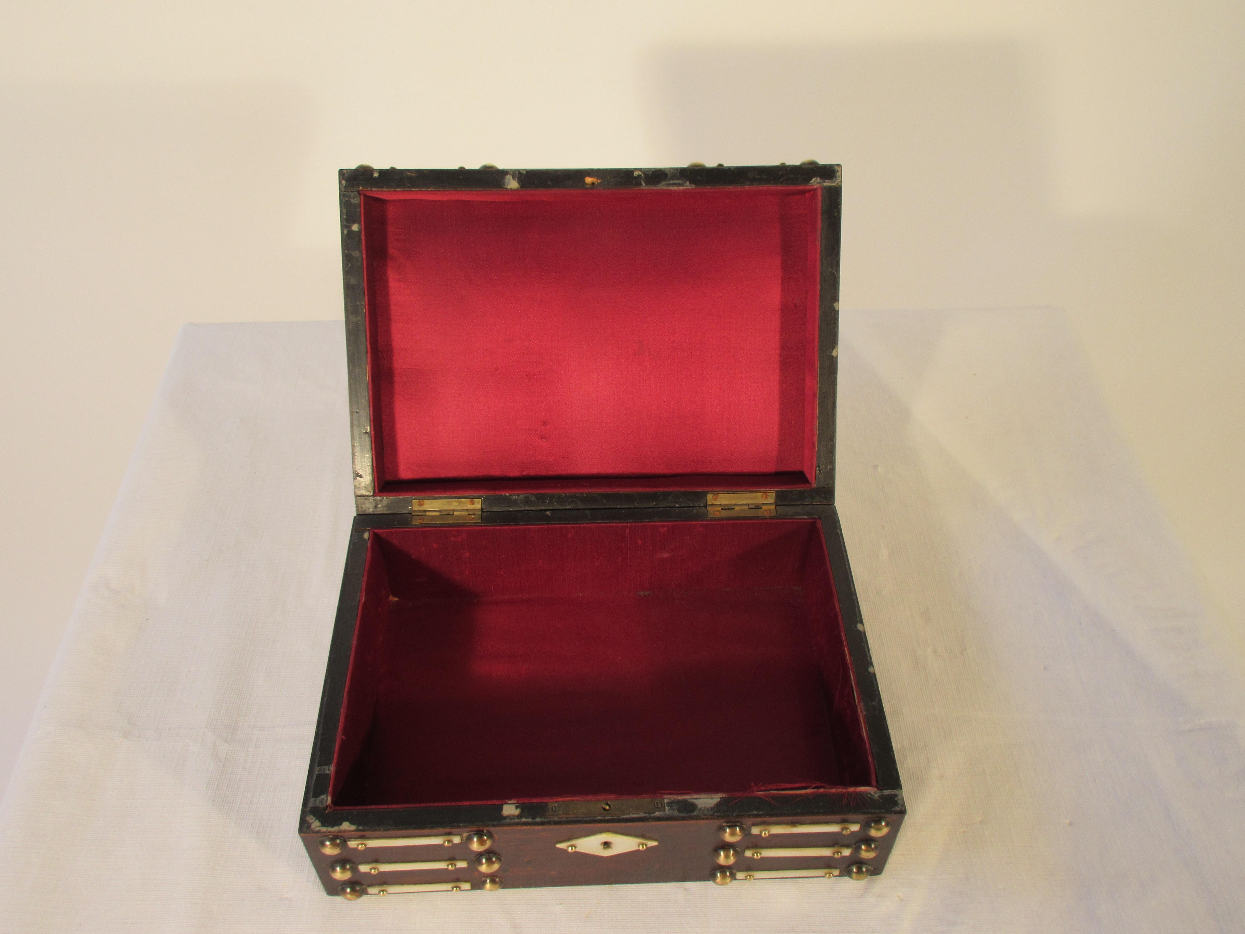 1880s Wood and Brass Studded Box 5