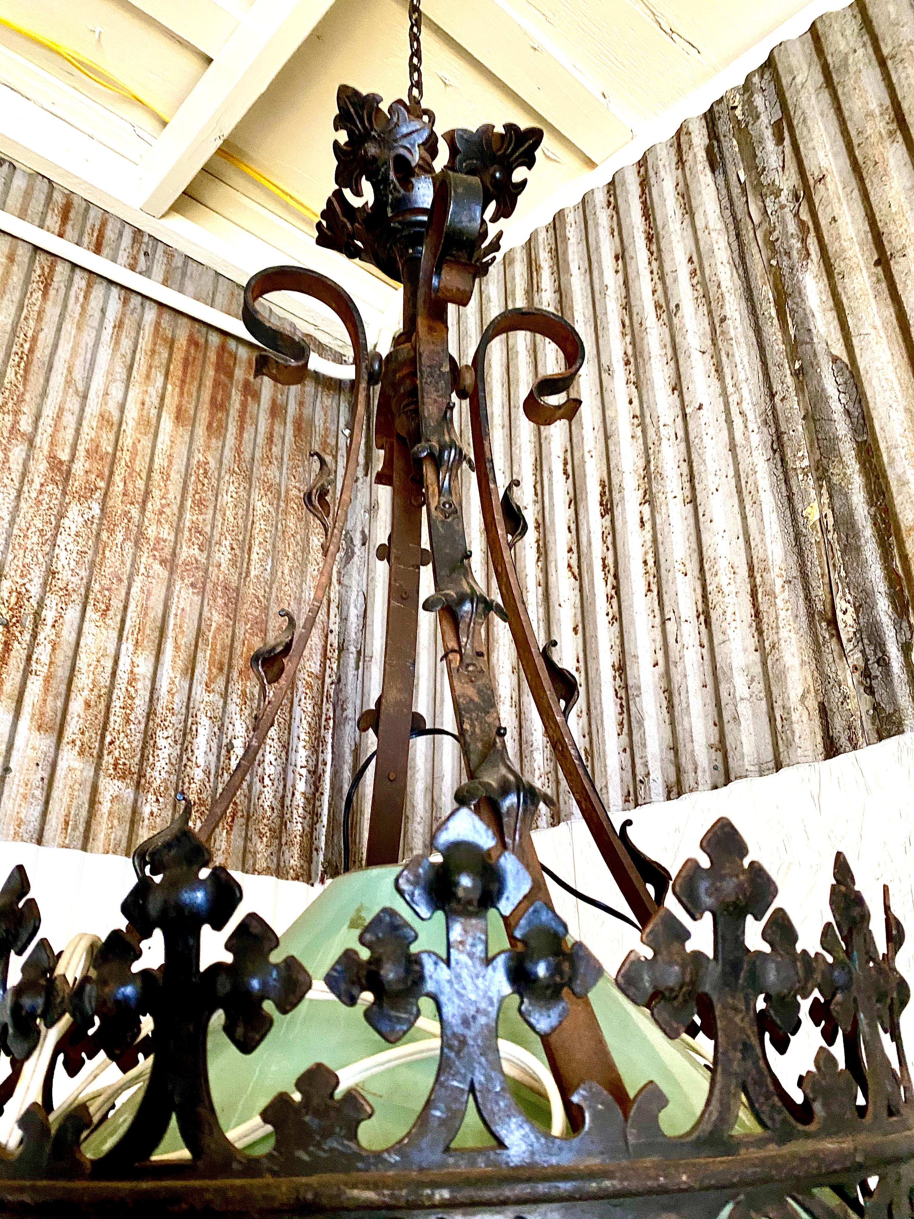 1880s Wrought Iron American Gothic Light For Sale 1