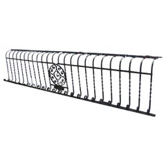 1880s Wrought Iron Bombay Balcony with Turns and Curls and a Central Medalion