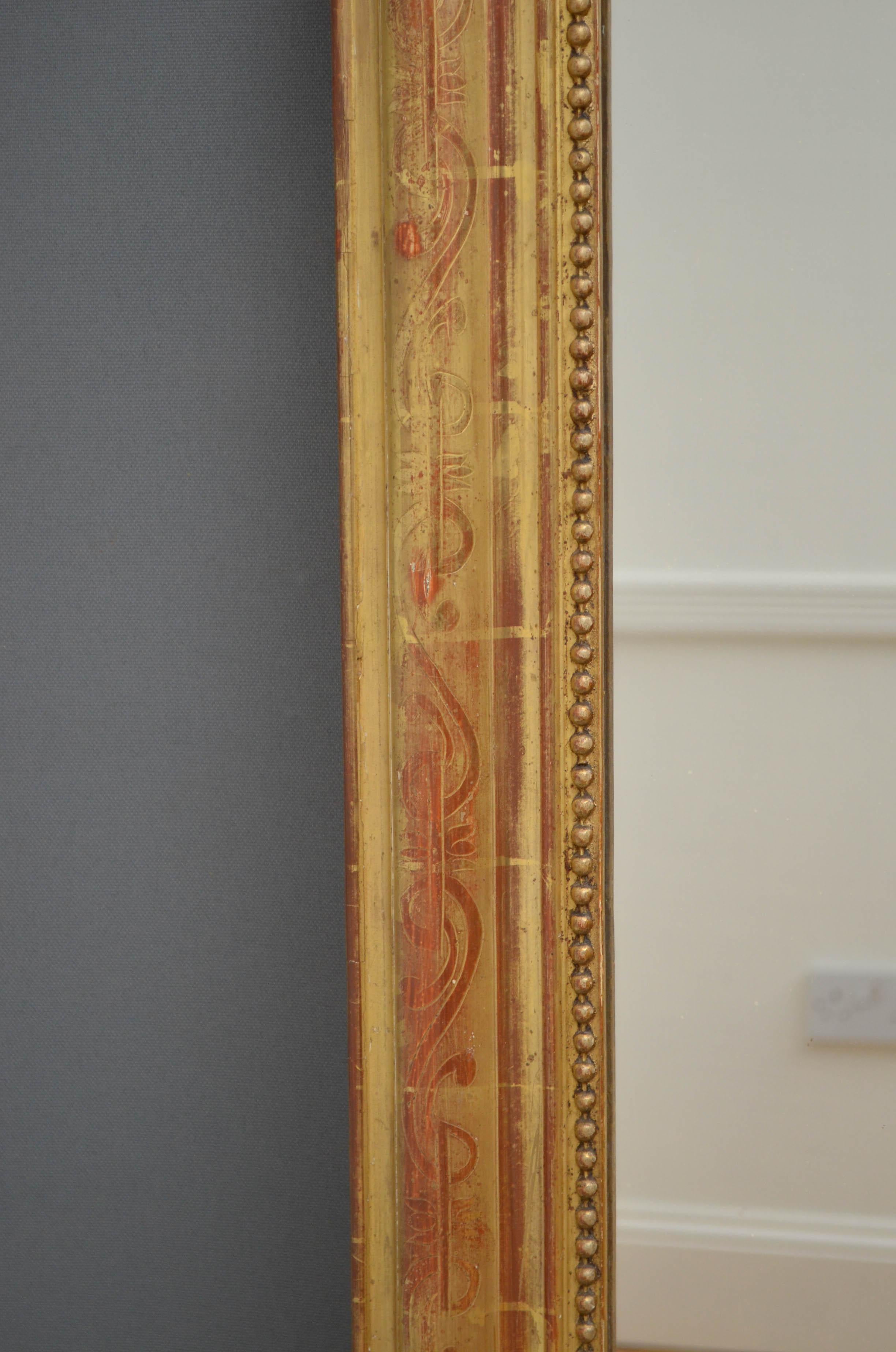 1881 French Giltwood Wall Mirror In Good Condition In Whaley Bridge, GB