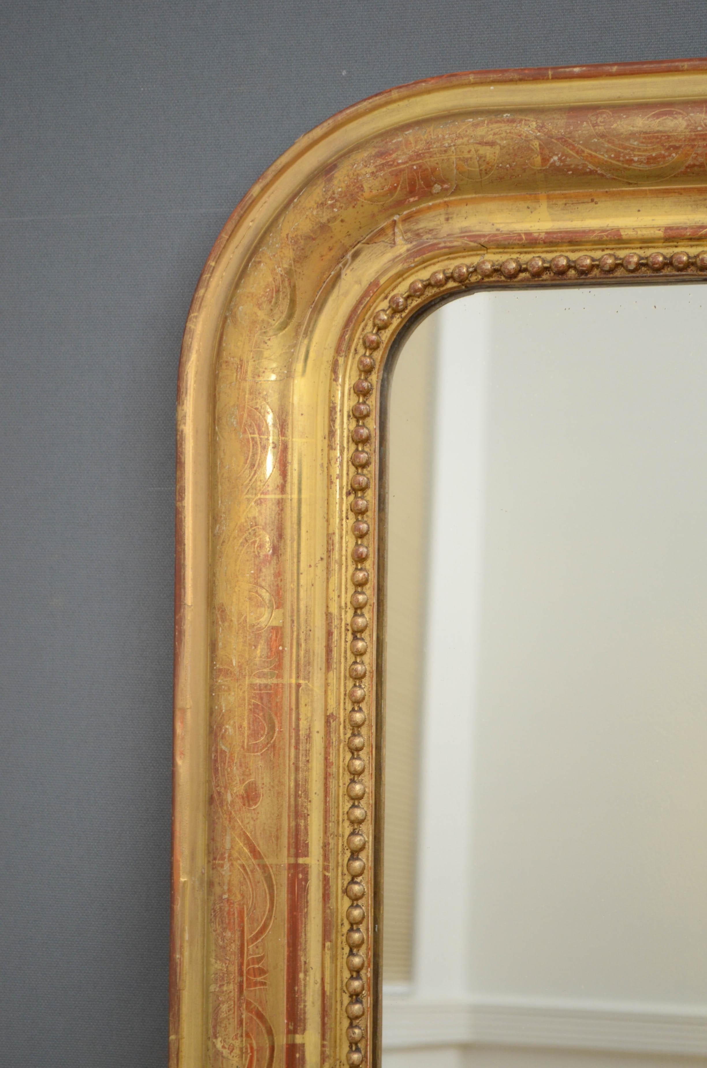 Late 19th Century 1881 French Giltwood Wall Mirror