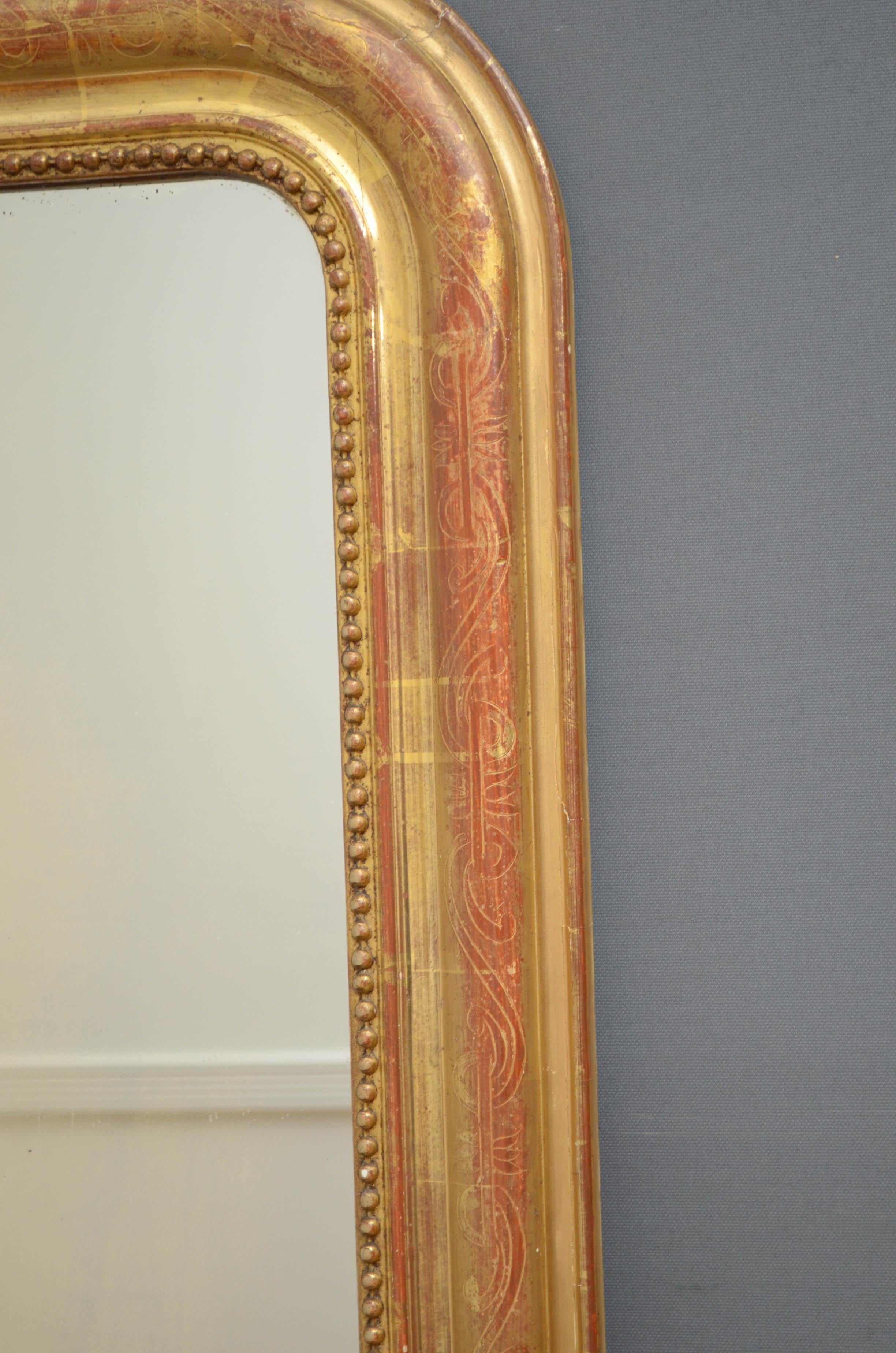 1881 French Giltwood Wall Mirror 3