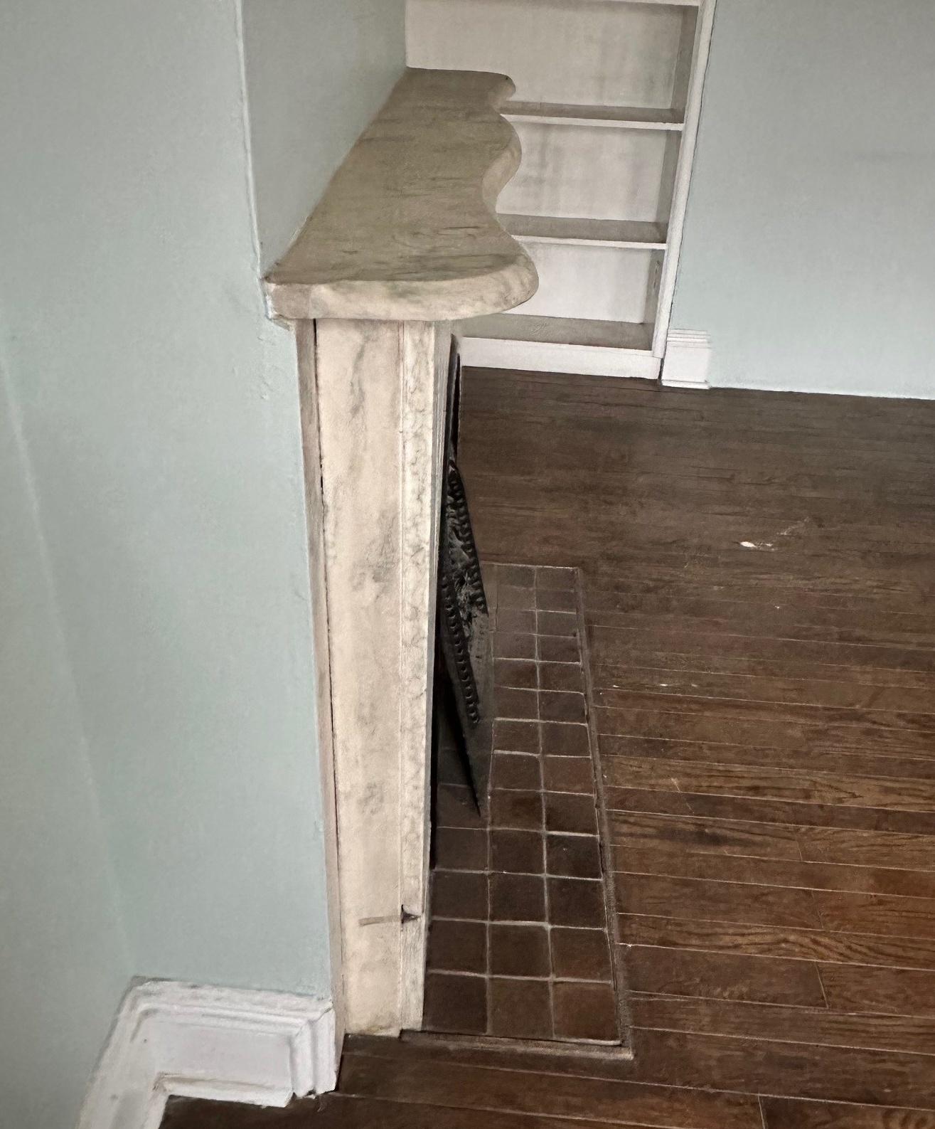 American 1881 NYC Townhouse Simple Arched Marble Mantel