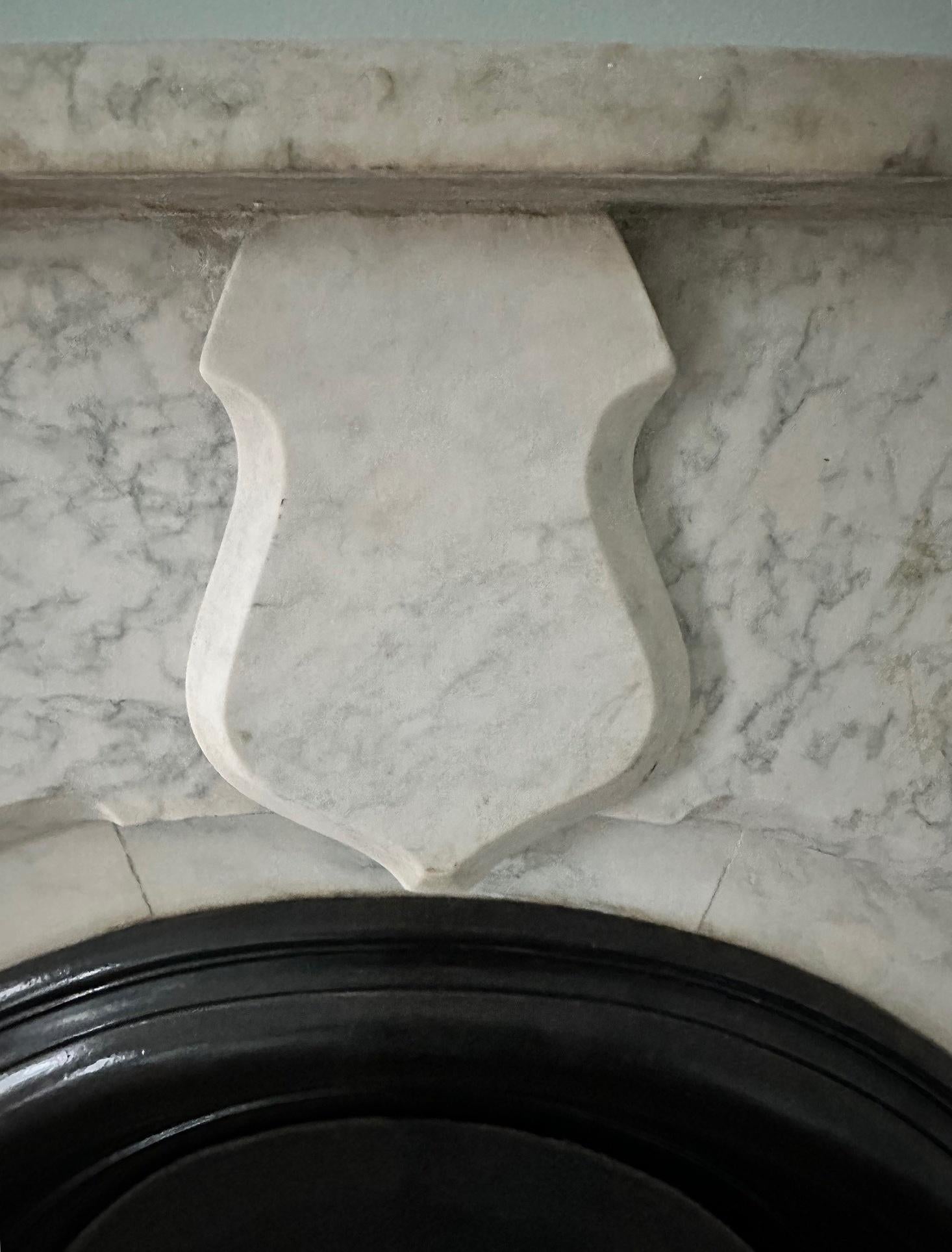 Iron 1881 NYC Townhouse Simple Arched Marble Mantel