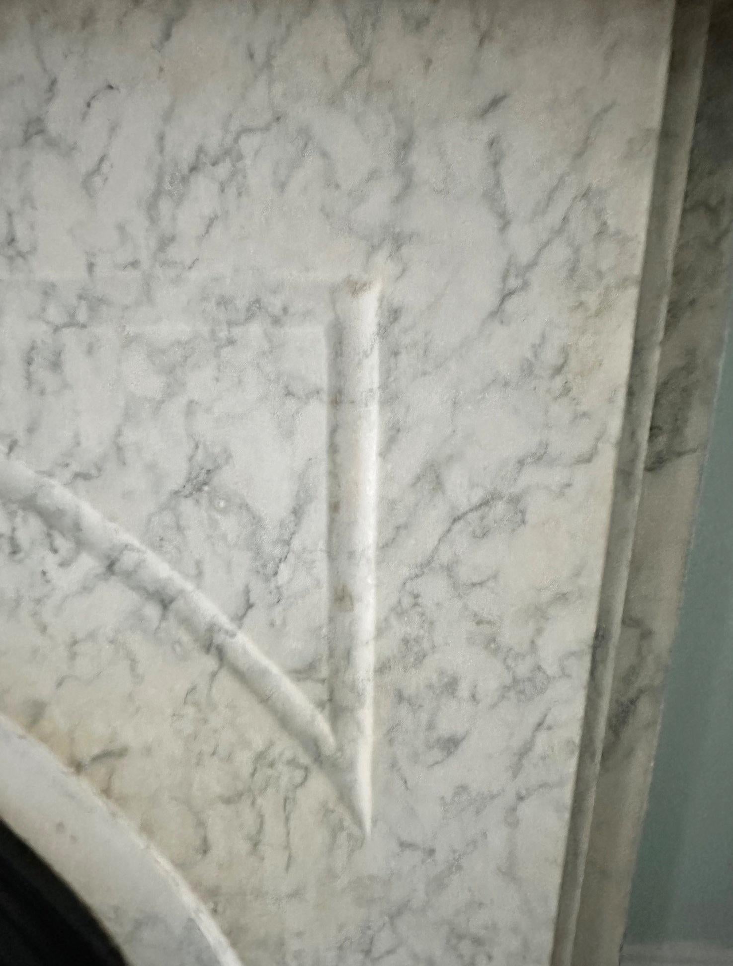 1881 NYC Townhouse Simple Arched Marble Mantel 1