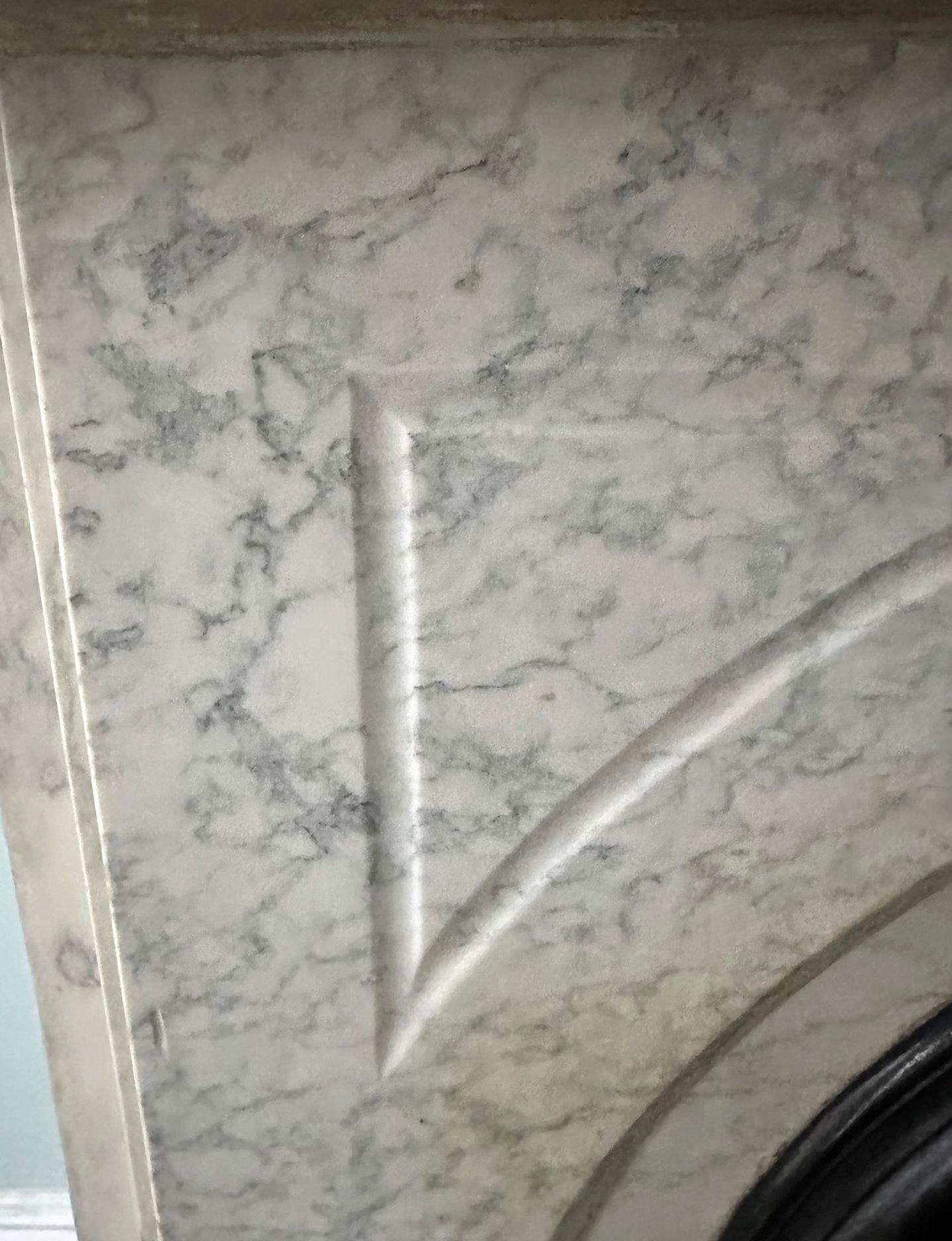 1881 NYC Townhouse Simple Arched Marble Mantel 2