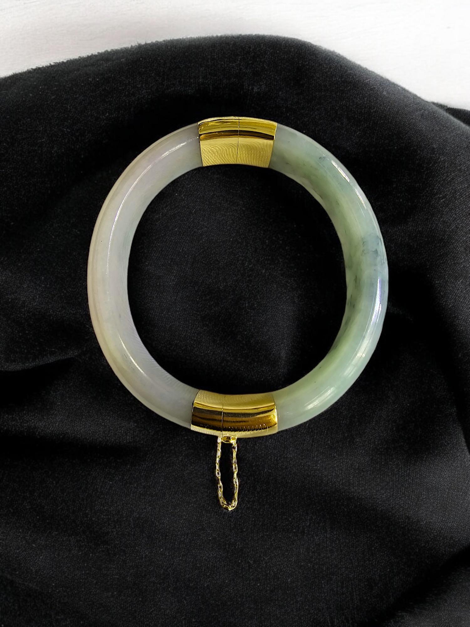 Bracelet jonc Viceroy's Elliptical en A-Jade birman de 1881 (avec or jaune 14 carats) en vente 10