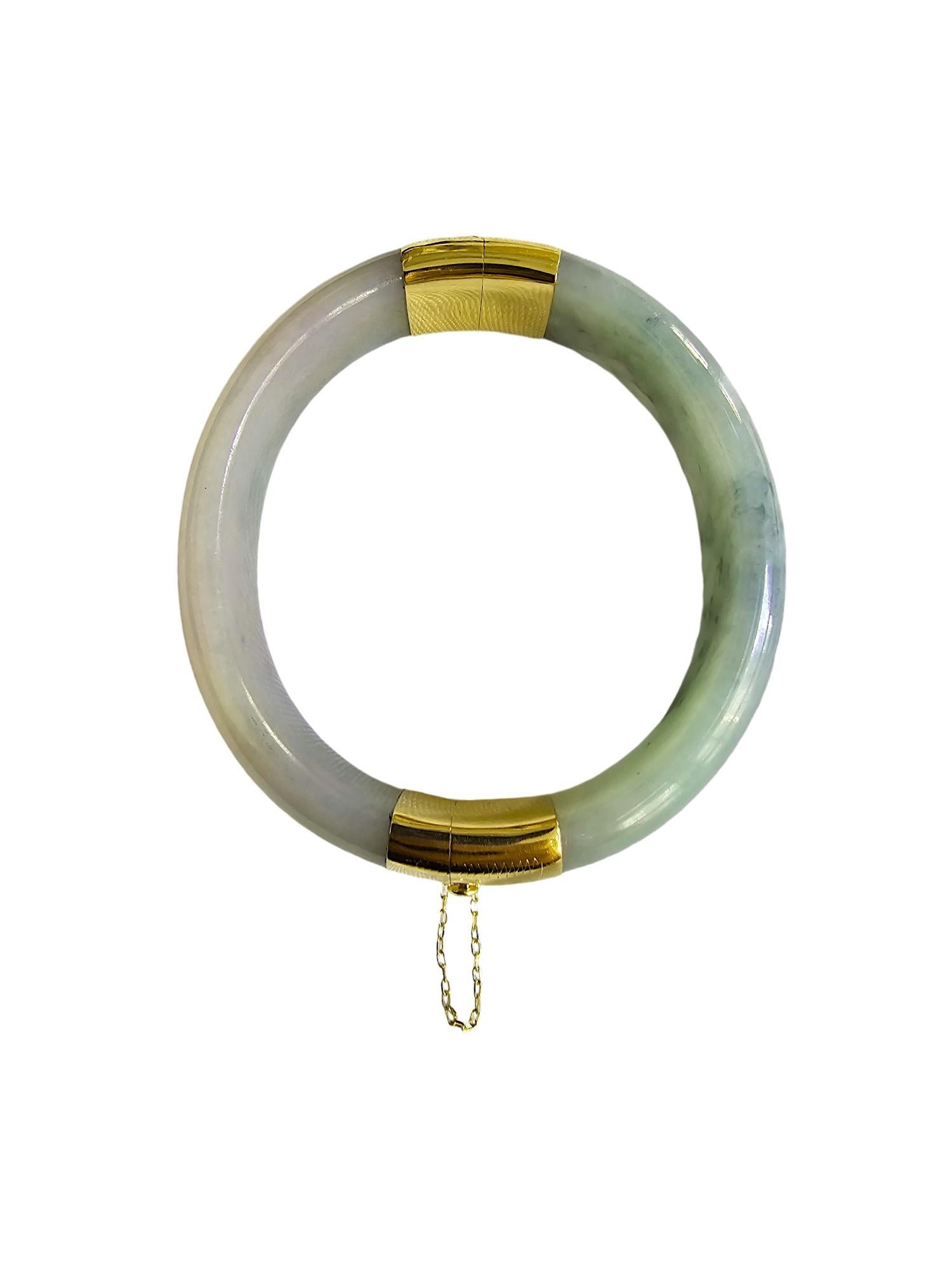Bracelet jonc Viceroy's Elliptical en A-Jade birman de 1881 (avec or jaune 14 carats) en vente 11