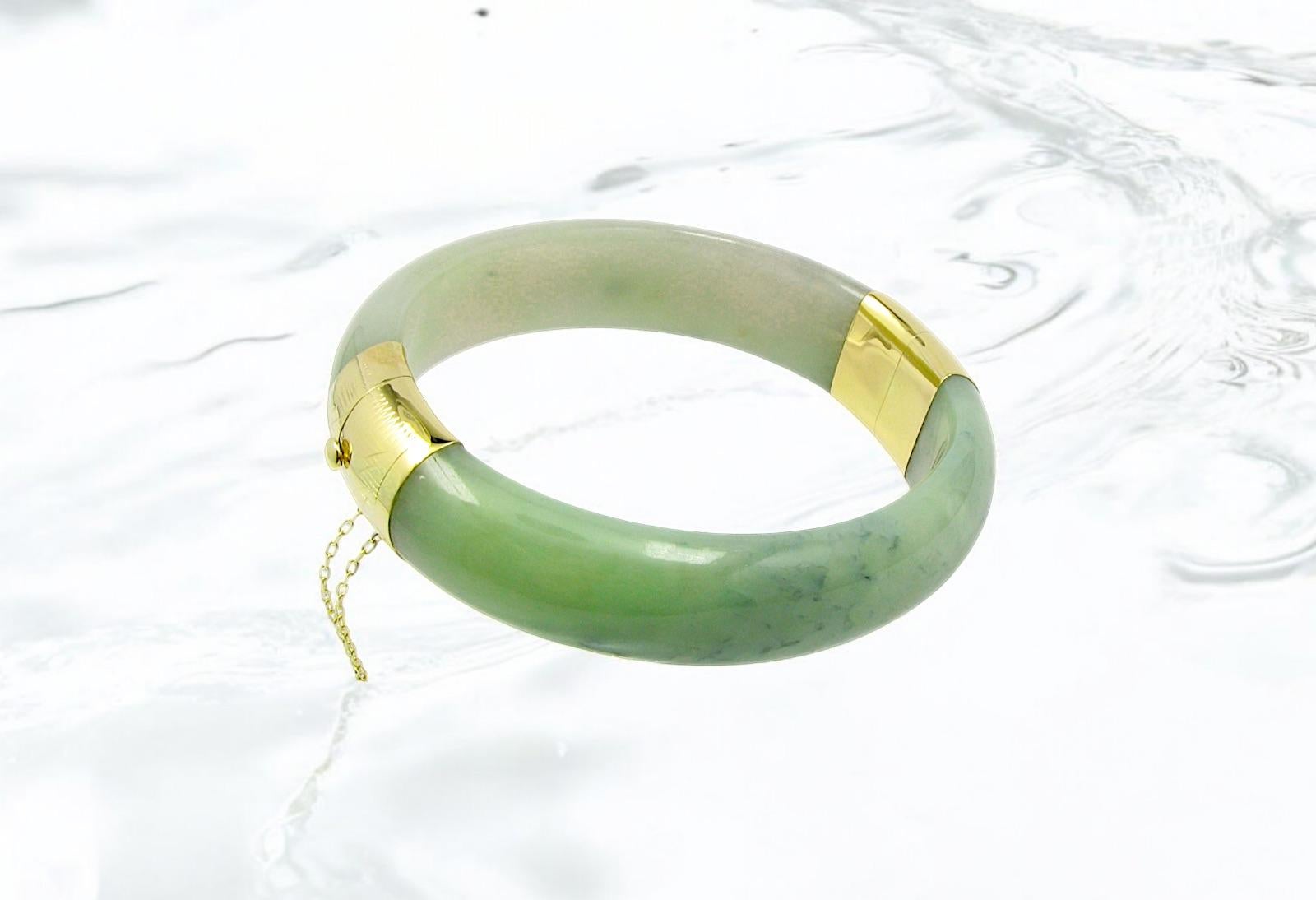 Bracelet jonc Viceroy's Elliptical en A-Jade birman de 1881 (avec or jaune 14 carats) en vente 12