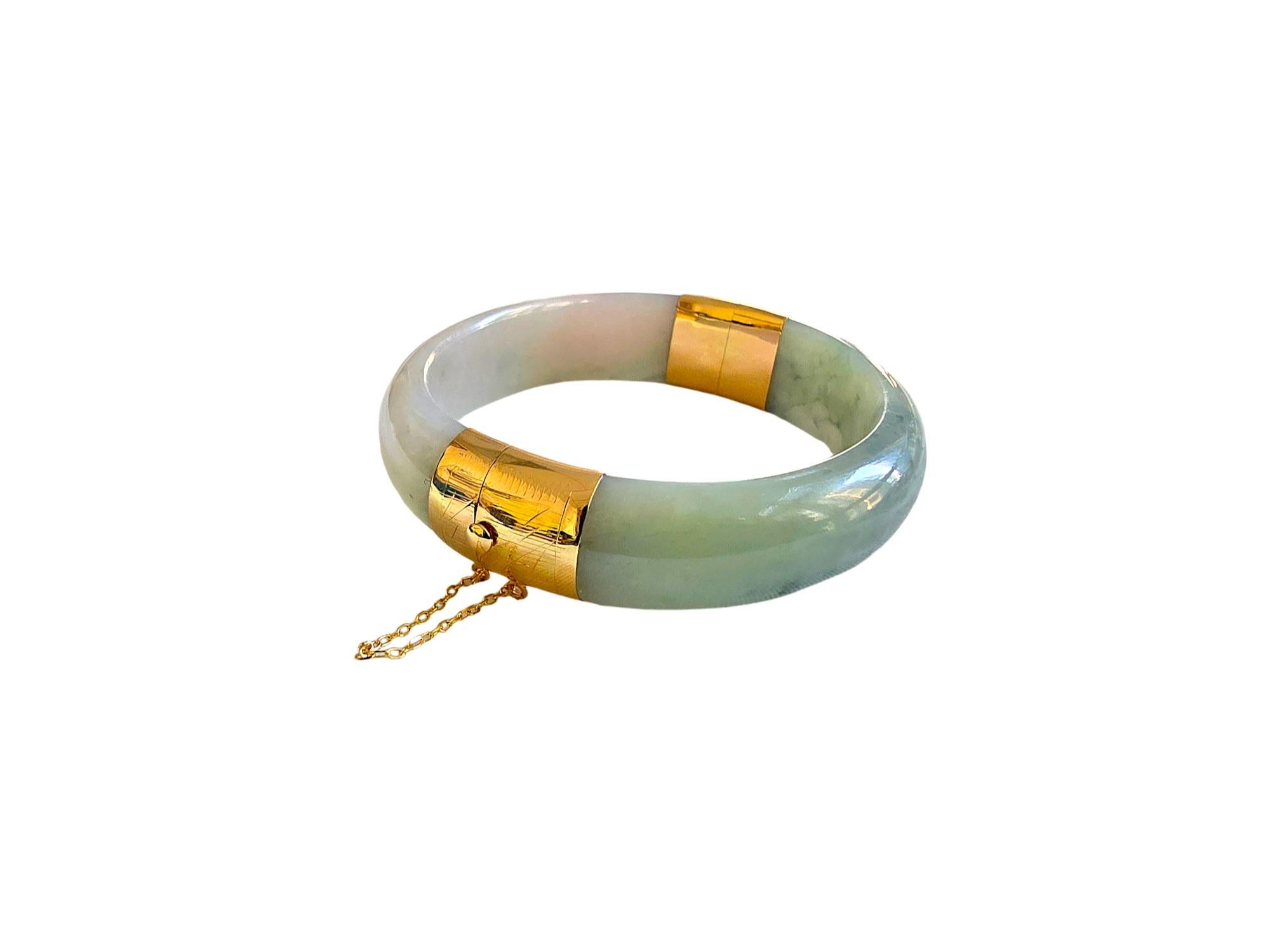 Bracelet jonc Viceroy's Elliptical en A-Jade birman de 1881 (avec or jaune 14 carats) Unisexe en vente