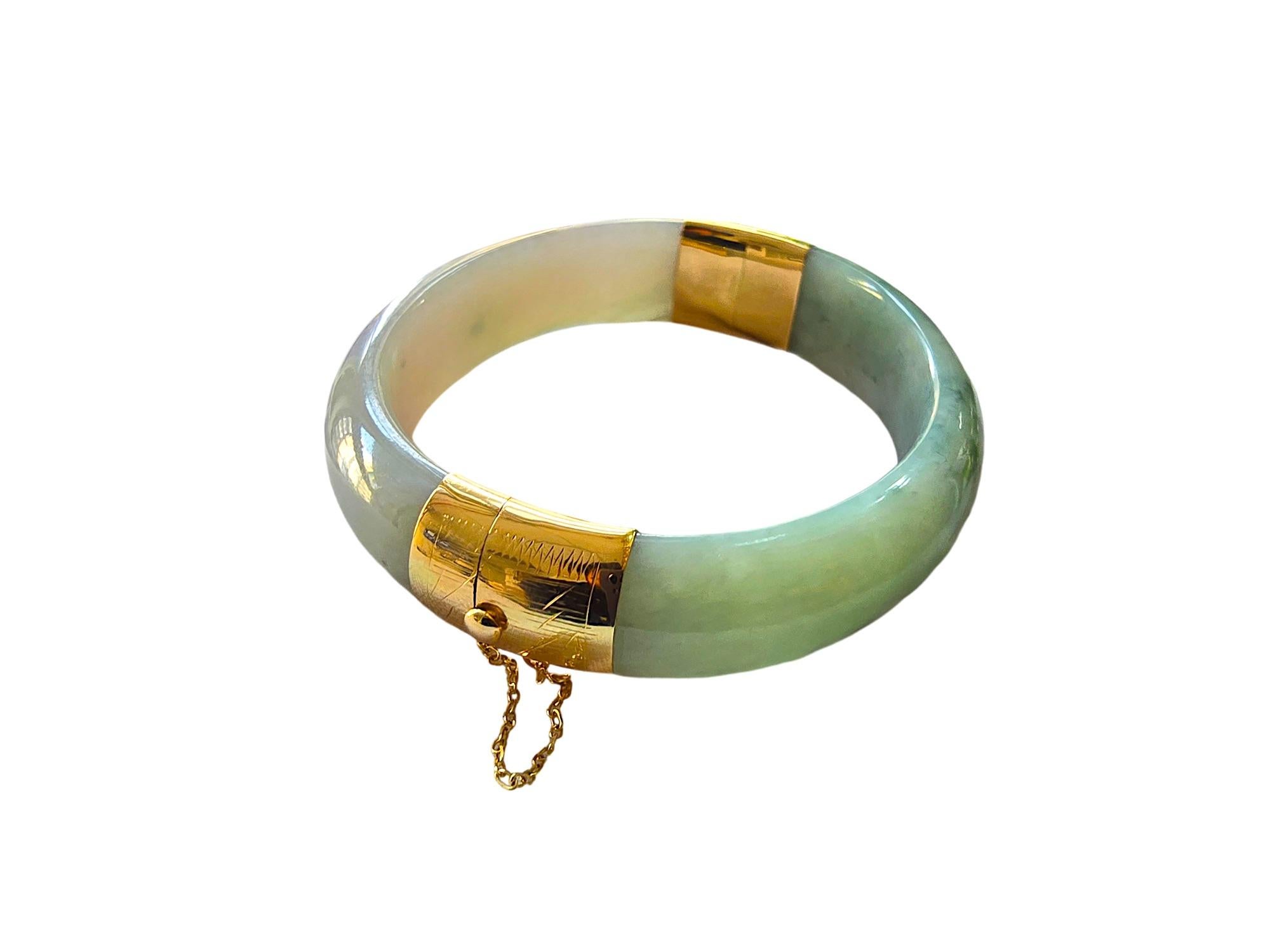Bracelet jonc Viceroy's Elliptical en A-Jade birman de 1881 (avec or jaune 14 carats) en vente 4