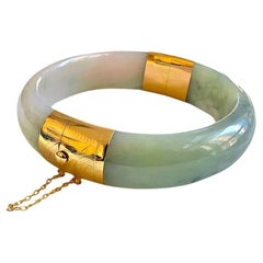 Bracelet jonc Viceroy's Elliptical en A-Jade birman de 1881 (avec or jaune 14 carats)
