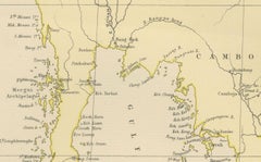 1882 Antique Map of Indian Archipelago, Southeast Asia, Blackie & Son
