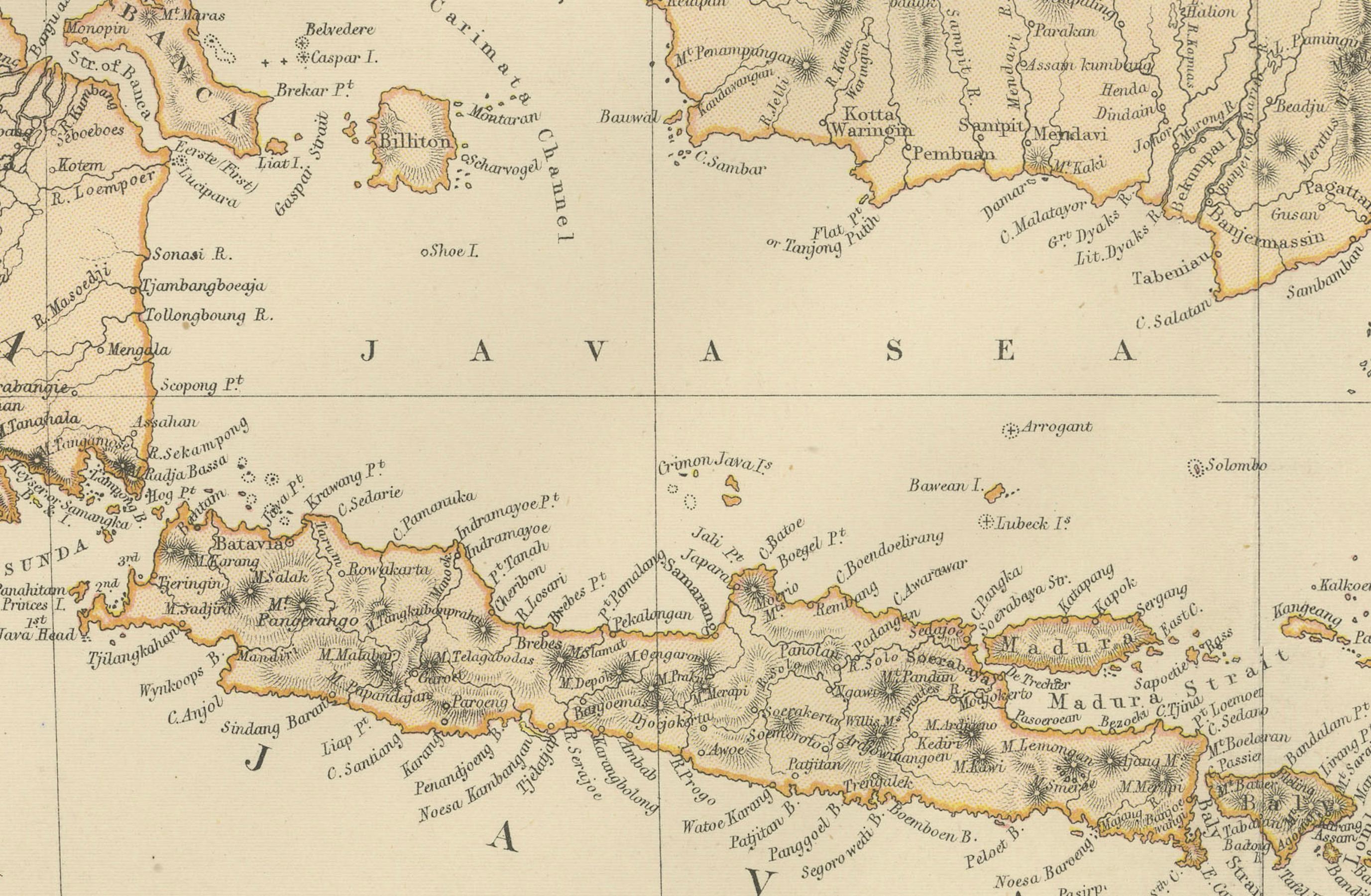 Mapa antiguo de 1882 del archipiélago indio que muestra el Southeast Asia en detalle Fines del siglo XIX en venta