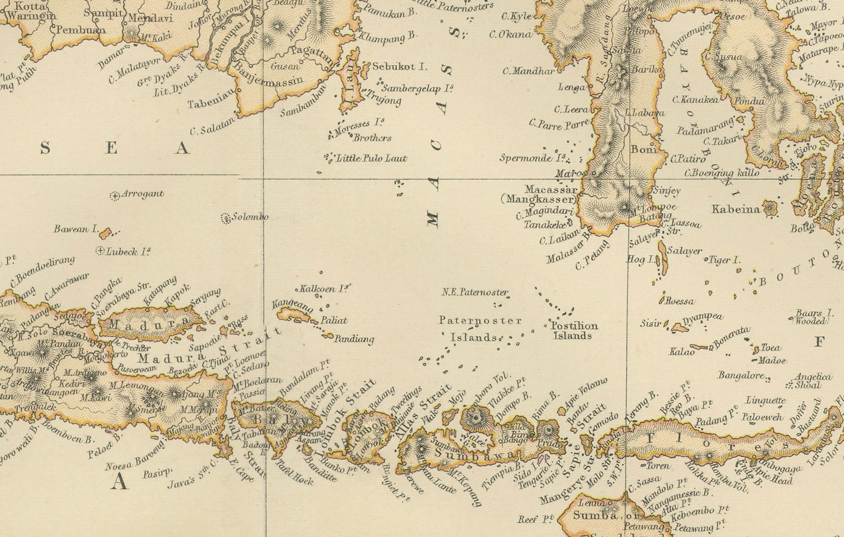 Mapa antiguo de 1882 del archipiélago indio que muestra el Southeast Asia en detalle Papel en venta