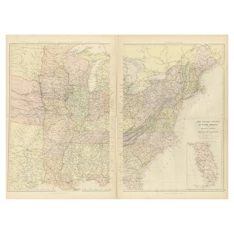 1882 Blackie Atlas Maps: Atlantic States and Mississippi Valley Compilation