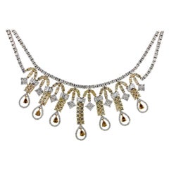 18.82 Carat Medley of Diamond Gold Necklace