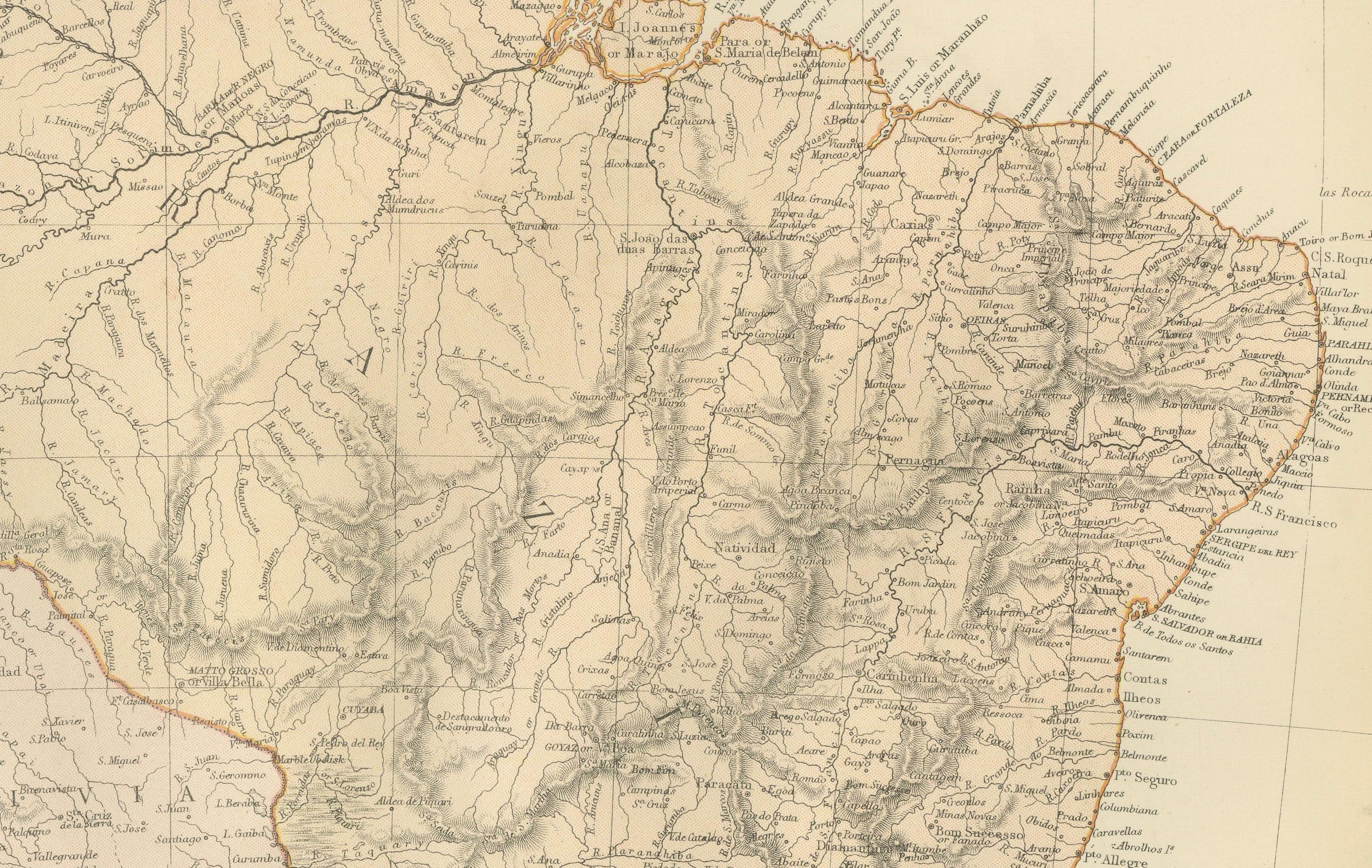 Diese Karte von Südamerika aus dem Jahr 1882, die von Blackie and Son als Teil des 