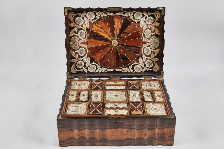 1882 King Ebony Inlaid Presentation Box For Sale 4