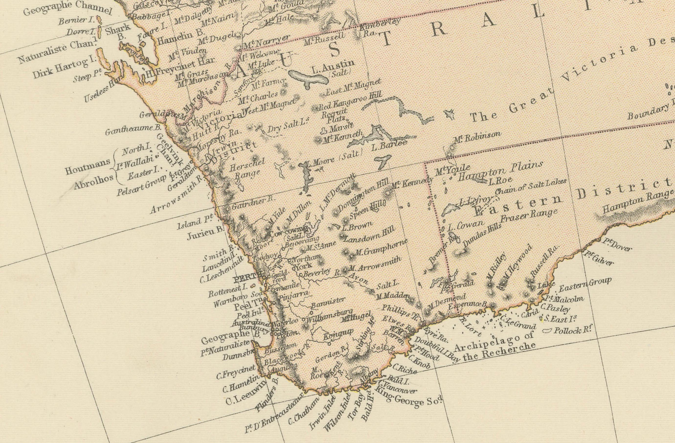 1882 Karte von Australien und Neuseeland mit regionalen und geografischen Merkmalen im Zustand „Gut“ im Angebot in Langweer, NL