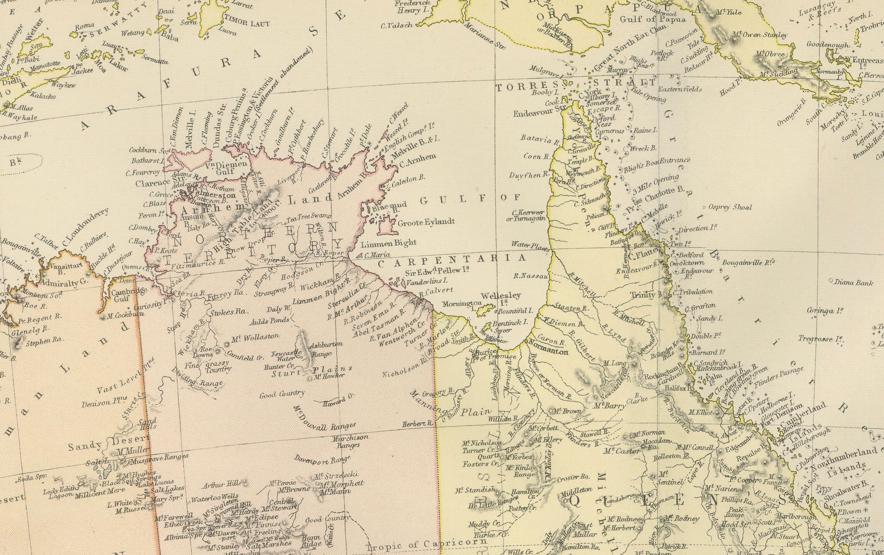 1882 Karte von Australien und Neuseeland mit regionalen und geografischen Merkmalen im Angebot 1