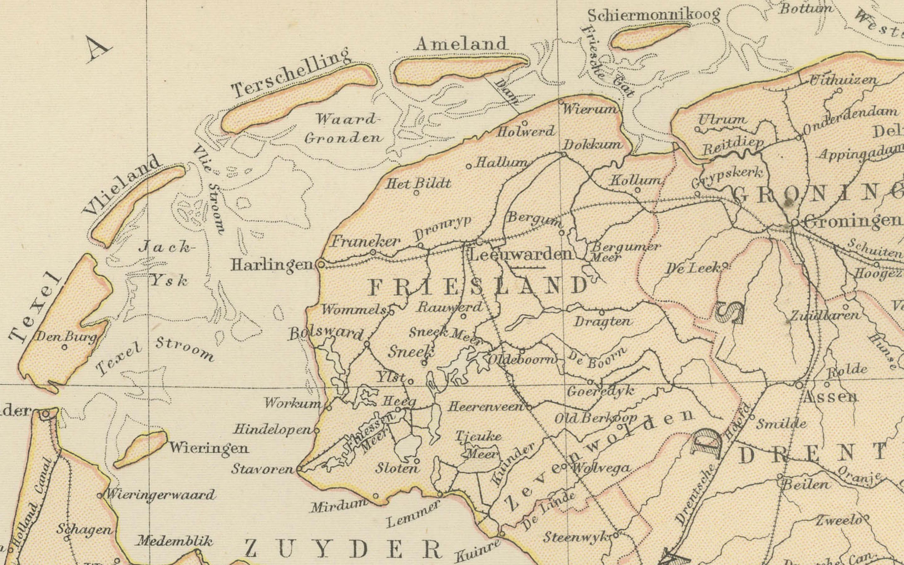 1882 Karte von Belgien und den Niederlanden Highlighting geografische Details im Angebot 1