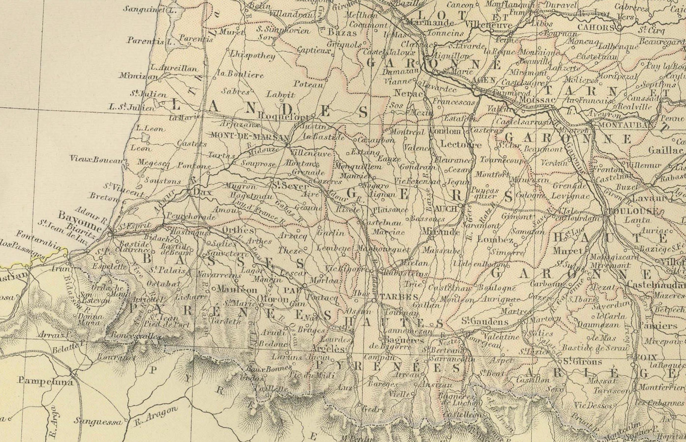 Diese Karte von Frankreich aus dem Jahr 1882, die von Blackie and Son als Teil des 