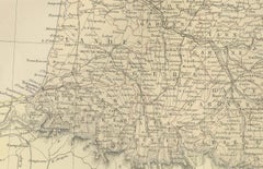 1882 Map of France Highlighting Political Boundaries, Cities, Insets of Corsica