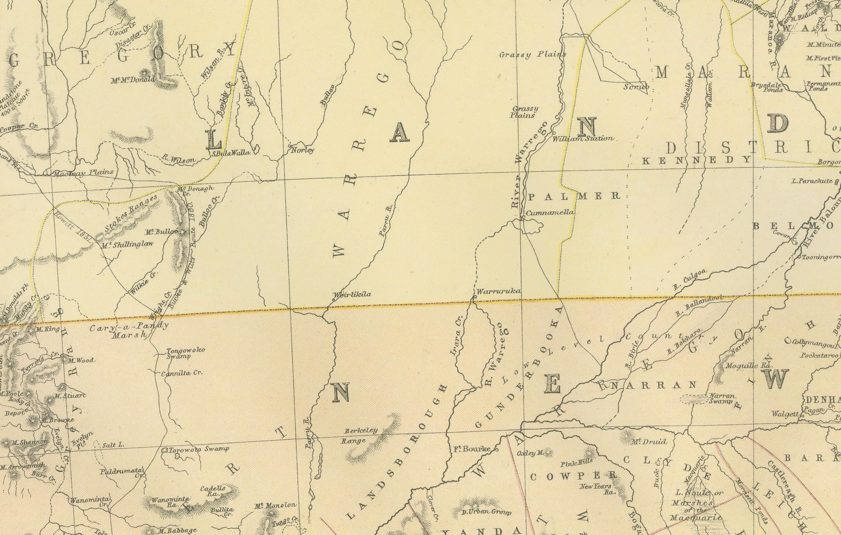 Carte du Queensland, du Nouveau-Galles du Sud et de Victoria avec caractéristiques détaillées, 1882 en vente 2