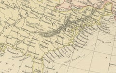 1882 Map of the North Atlantic Ocean Showing Cable Tracks and Trade Winds