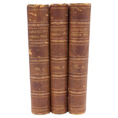 1882 The Poetical Works of Henry Wadsworth Longfellow (3 Volume Set), Leather