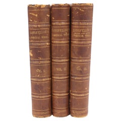 1882 The Poetical Works of Henry Wadsworth Longfellow (3 Volume Set), Leather 