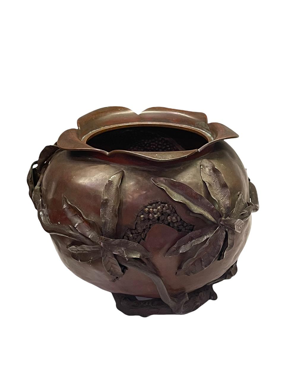 1883 Gorham Bronze Aesthetic Pomegranate Vase 4