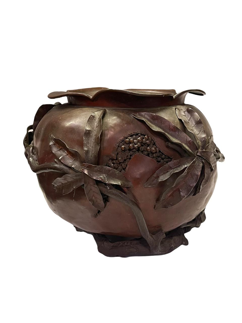 1883 Gorham Bronze Aesthetic Pomegranate Vase 5