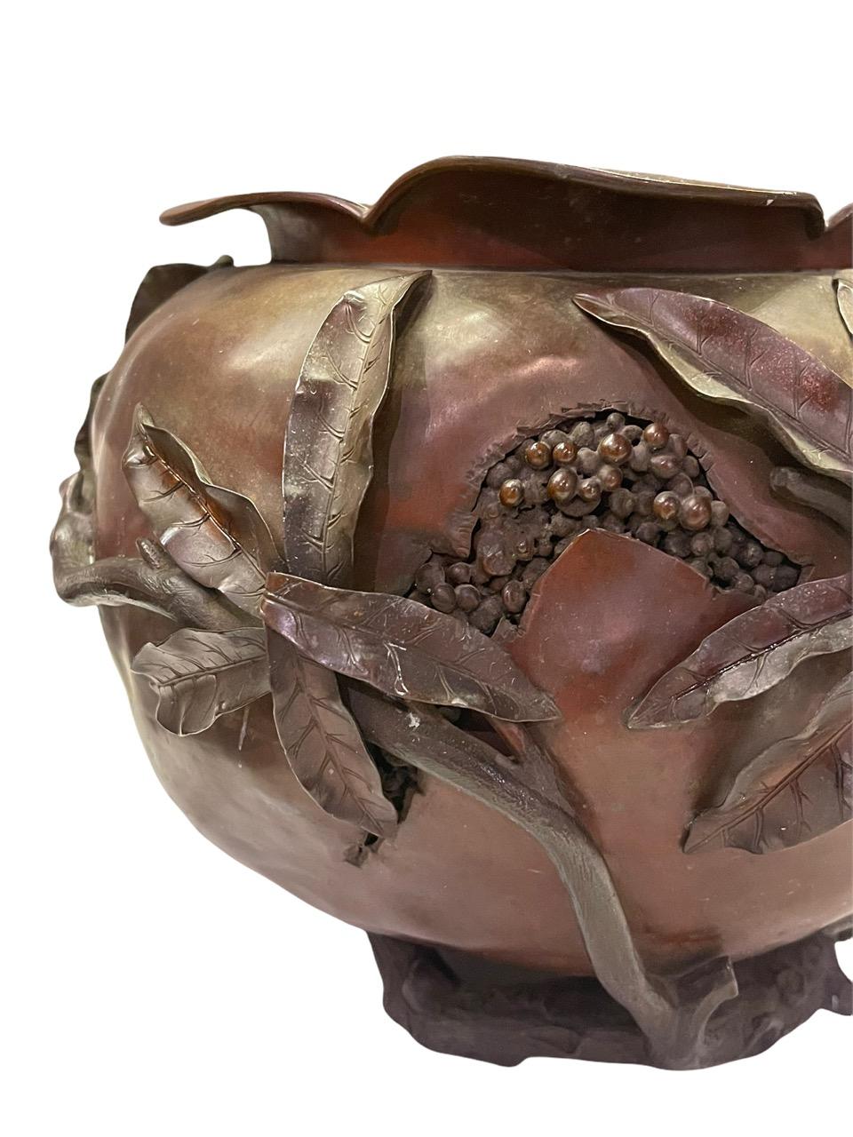 1883 Gorham Bronze Aesthetic Pomegranate Vase 7