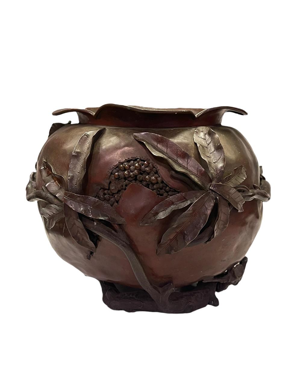1883 Gorham Bronze Aesthetic Pomegranate Vase 8