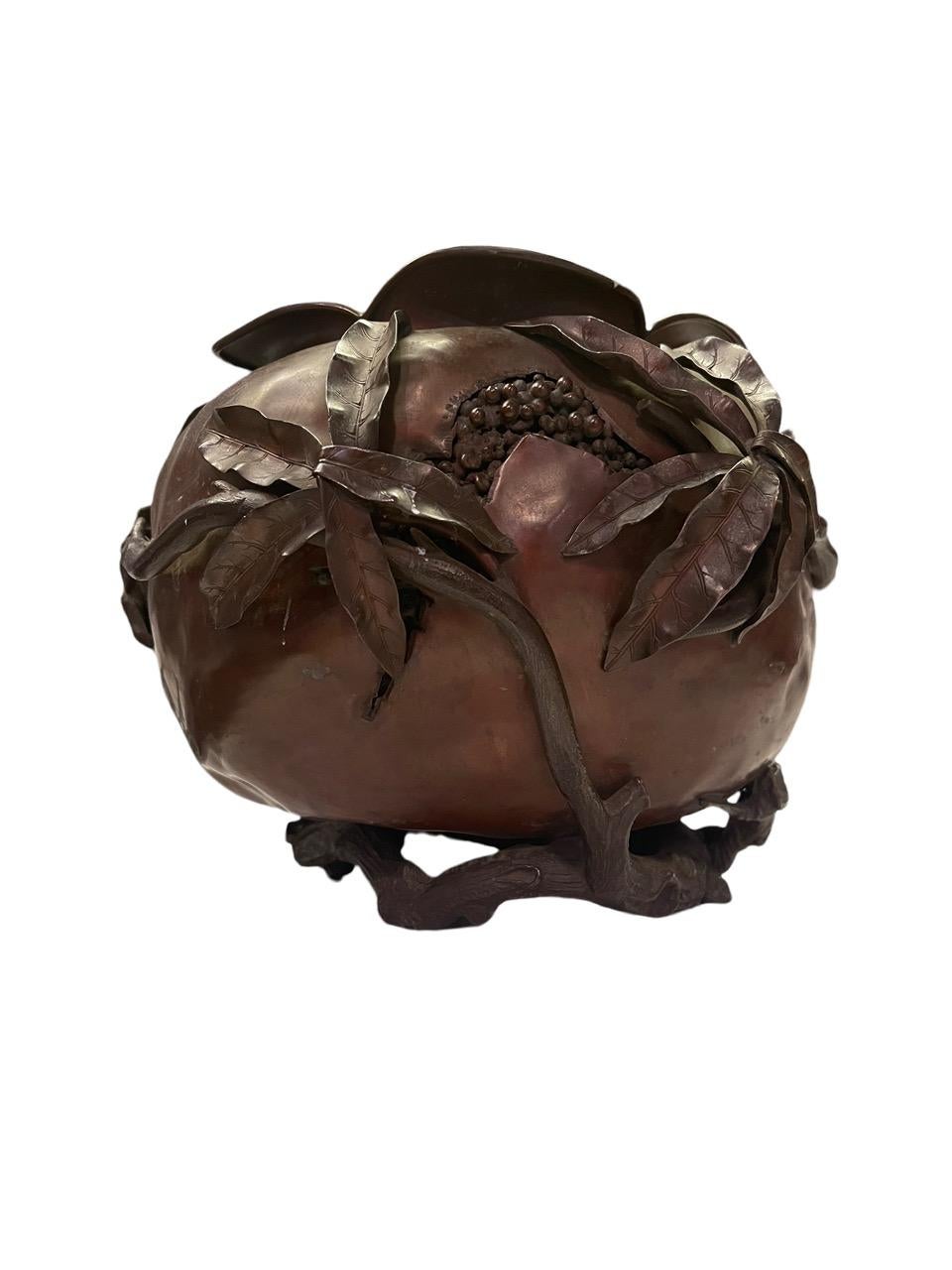 Bronzed 1883 Gorham Bronze Aesthetic Pomegranate Vase