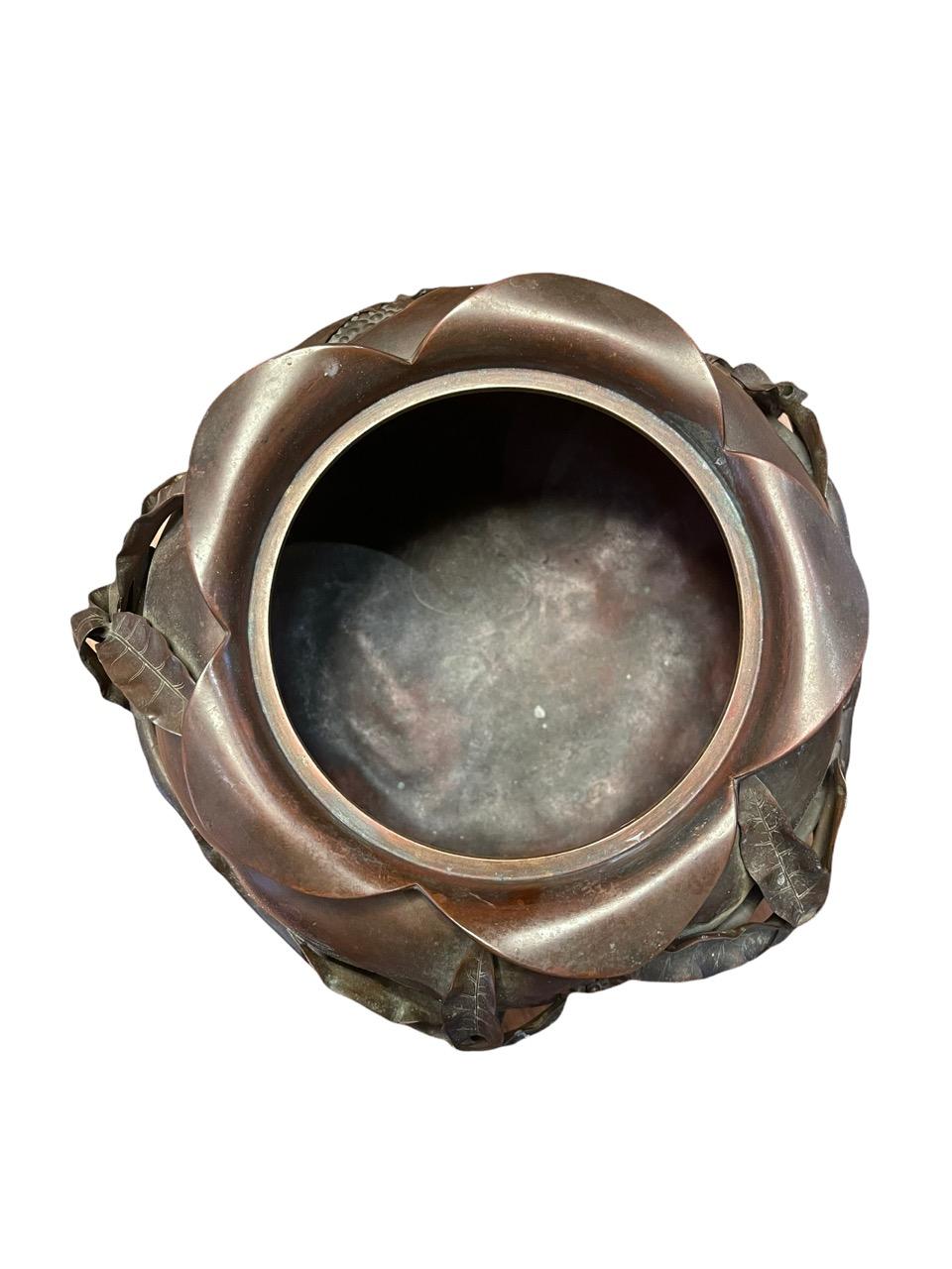 1883 Gorham Bronze Aesthetic Pomegranate Vase 3
