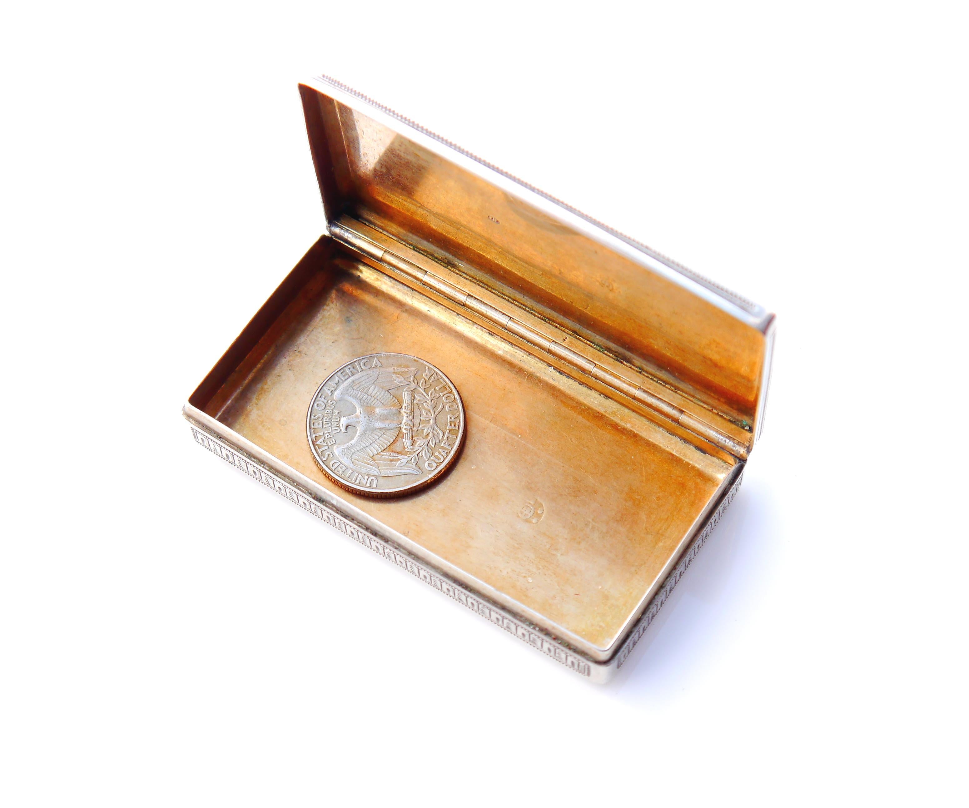 1884 Antiguo estuche de rapé austriaco húngaro de plata maciza 813 / 50gr. en venta 6
