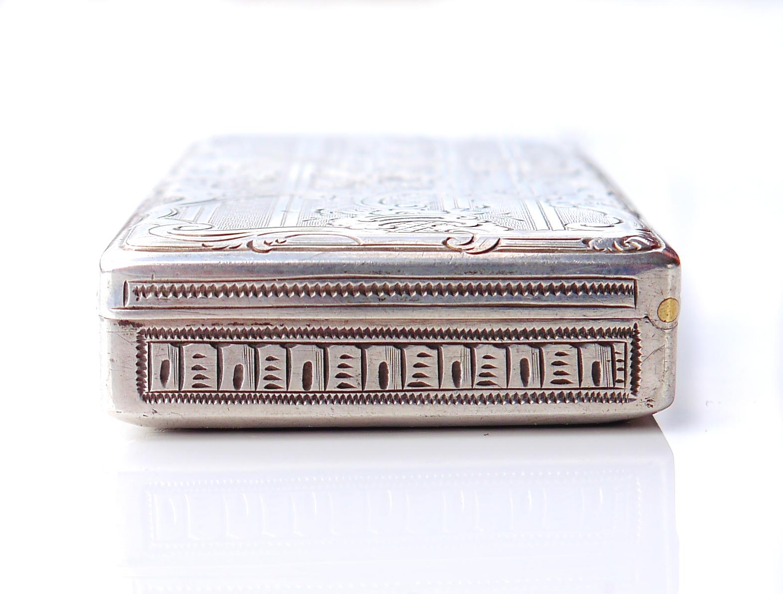 Femenino o masculino 1884 Antiguo estuche de rapé austriaco húngaro de plata maciza 813 / 50gr. en venta