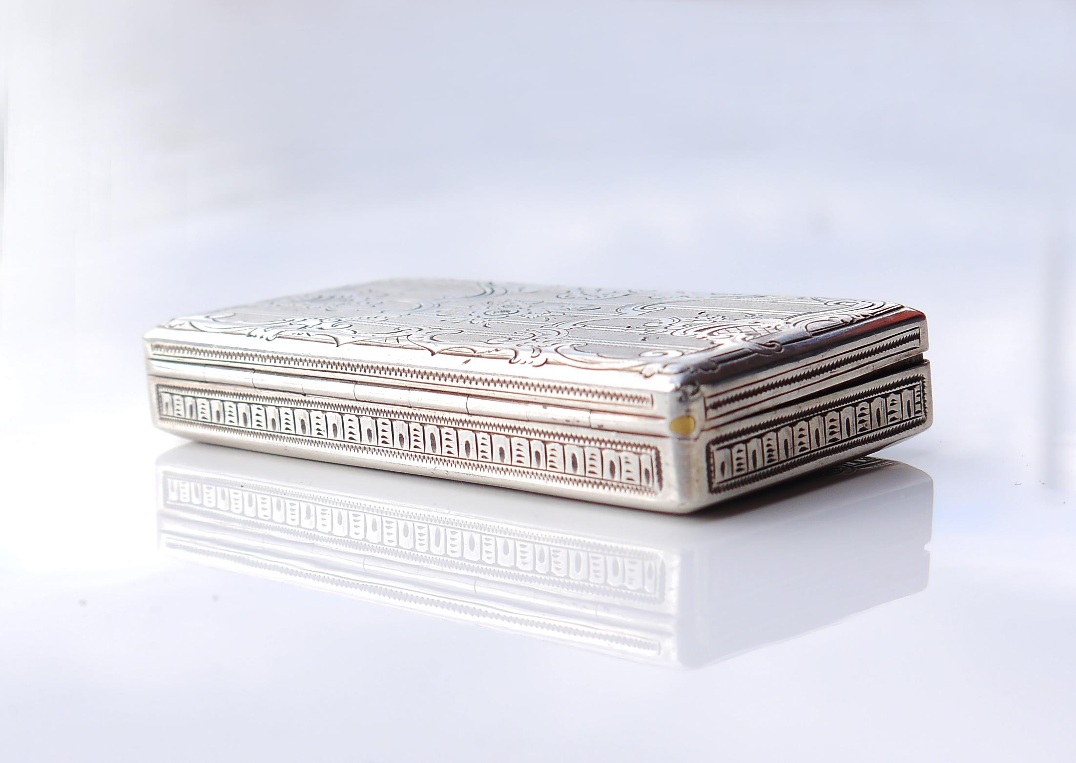 1884 Antiguo estuche de rapé austriaco húngaro de plata maciza 813 / 50gr. en venta 1