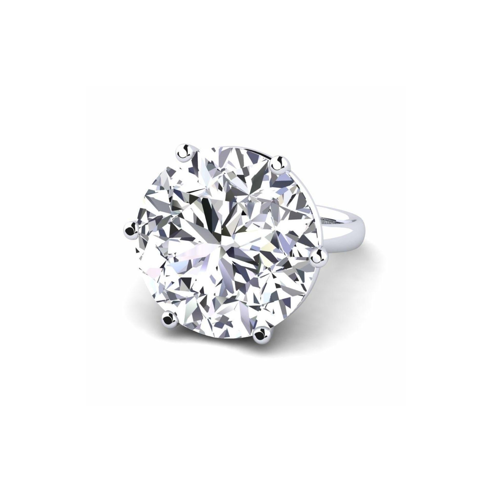 18,84 Karat runder Diamantring mit Brillantschliff  Typ IIA  F Farbe, Reinheit VVS1 Reinheit (Empire) im Angebot