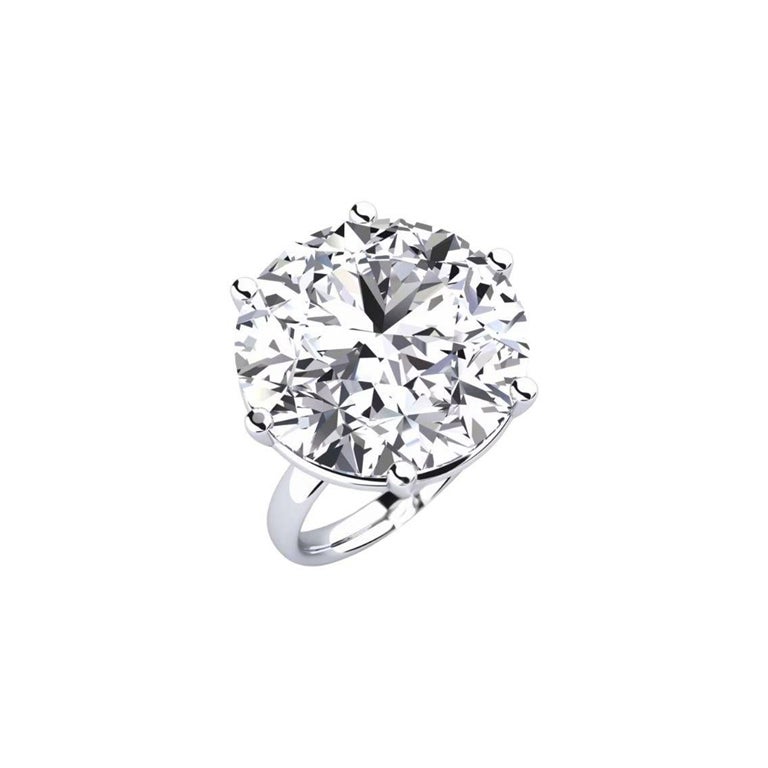 18,84 Karat runder Diamantring mit Brillantschliff  Typ IIA  F Farbe, Reinheit VVS1 Reinheit