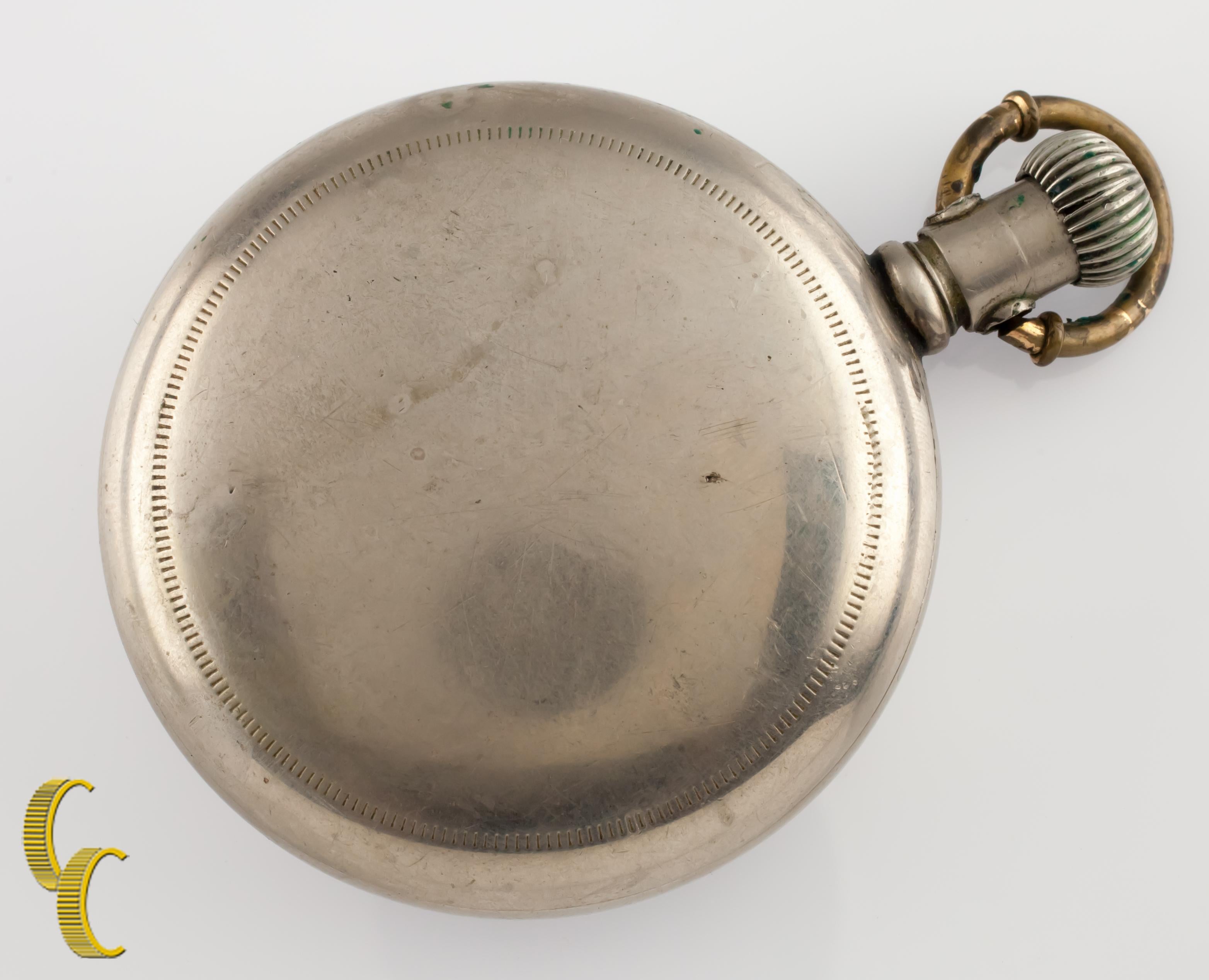 1884 Montre de poche à cadran ouvert Elgin, taille 18S Bon état - En vente à Van Nuys, CA