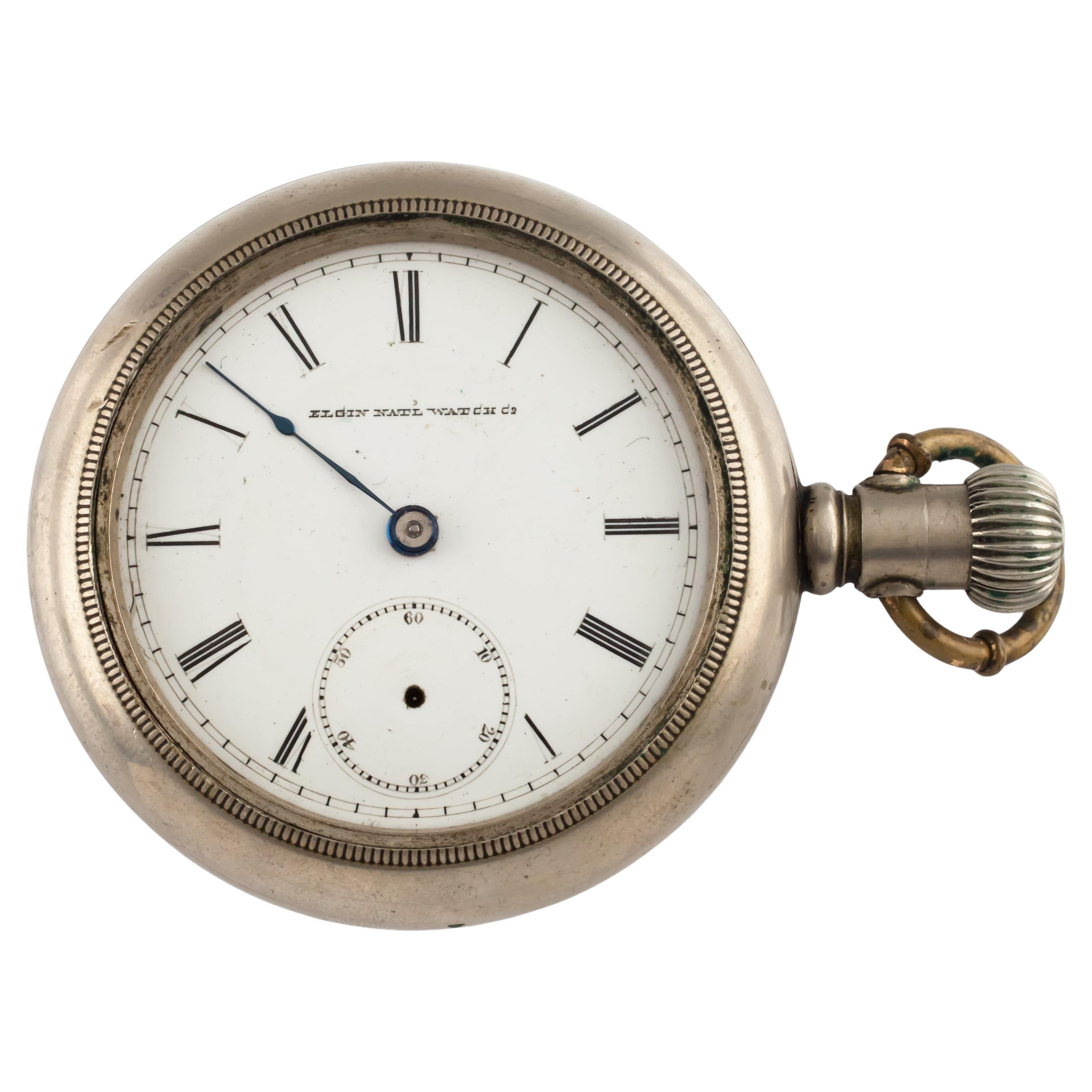1884 Elgin Silverode Open Face Pocket Watch, Size 18S