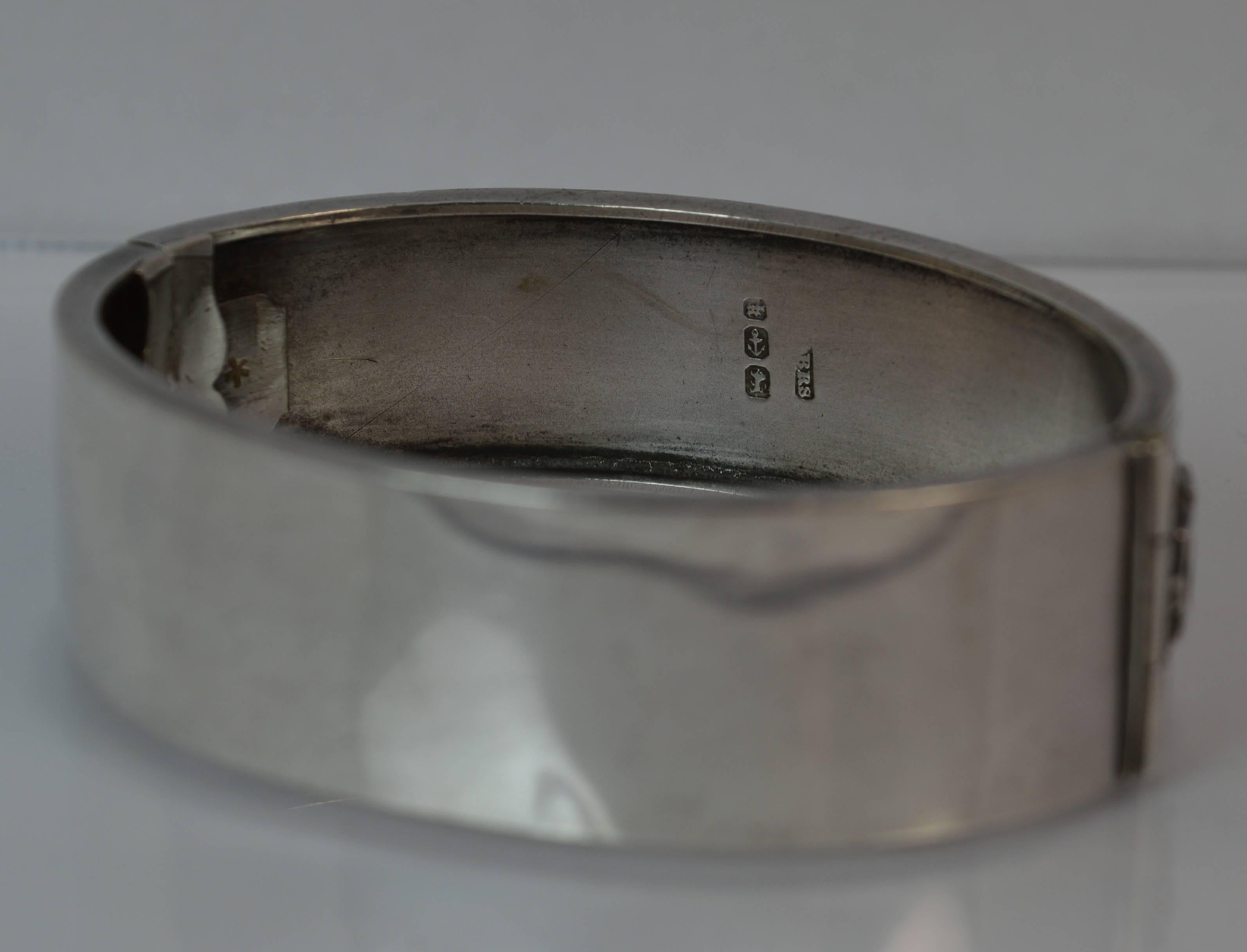 1884 Victorian Aesthetic Period Solid Silver Bangle 1