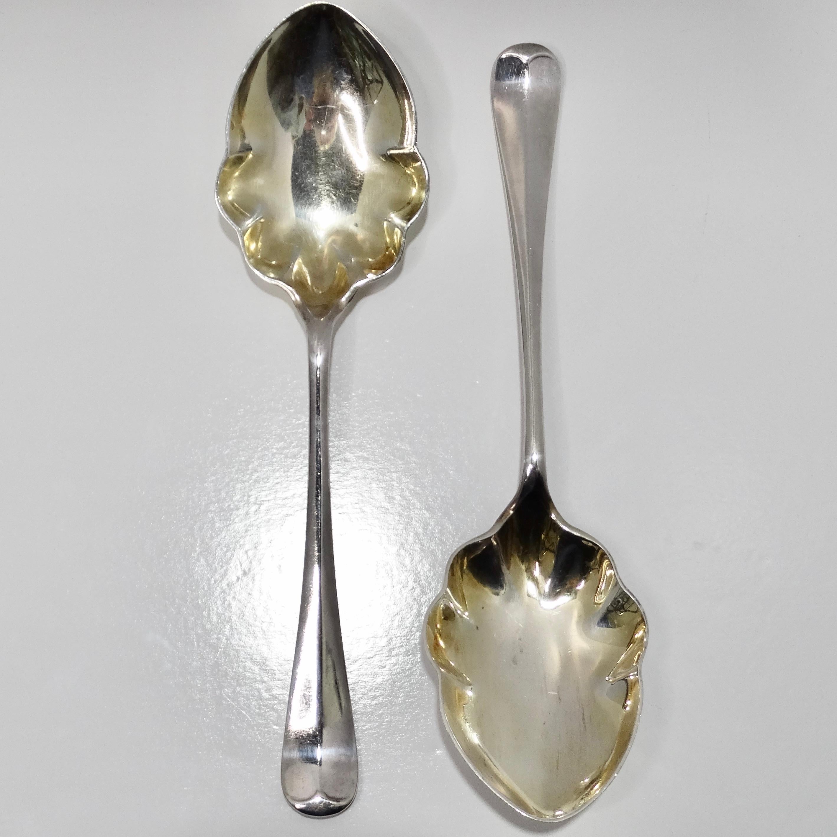 Women's or Men's 1885 Antique Walter & Hall Victorian Plate Berry Spoons For Sale