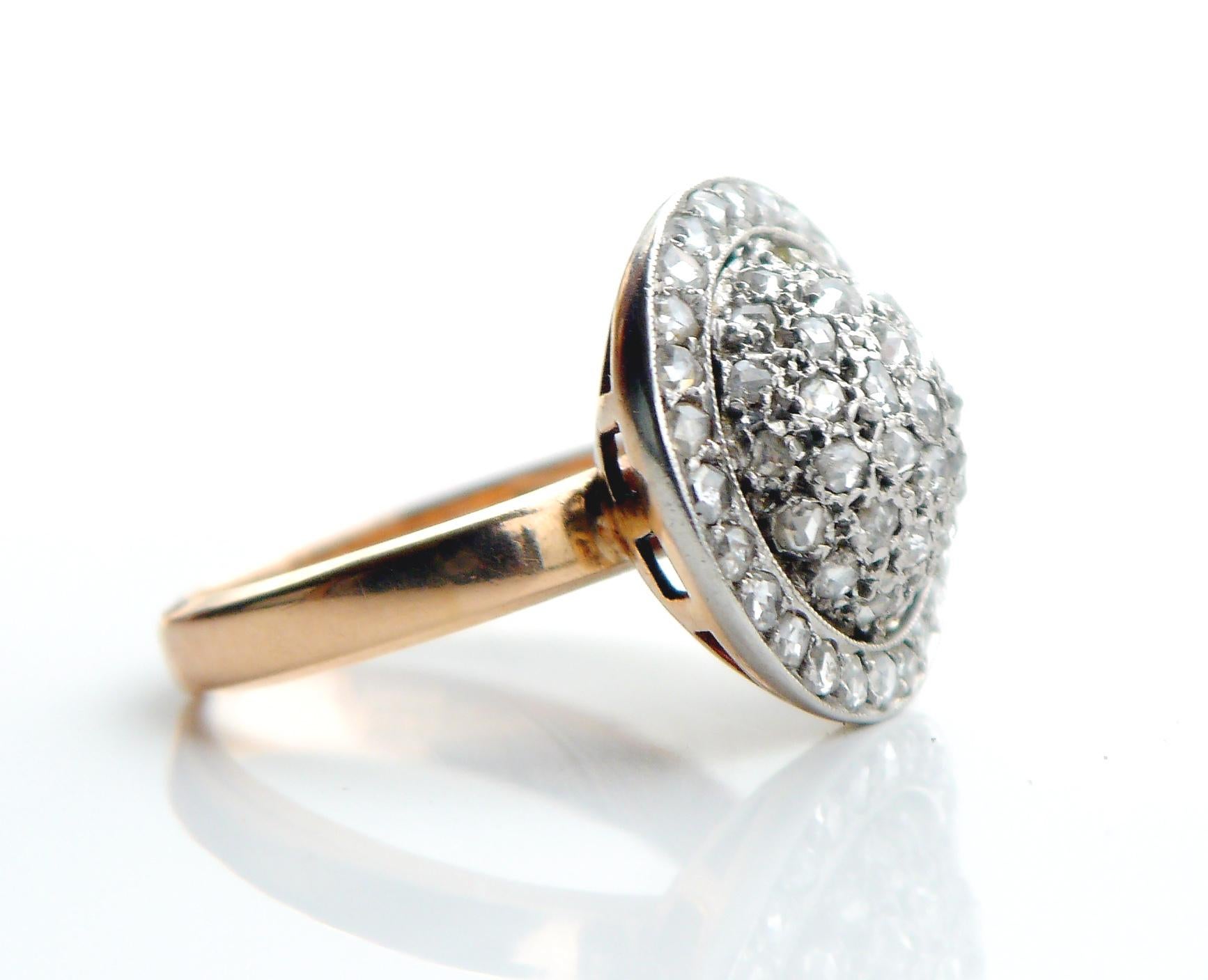 Anello 1885 con 1ctw di diamanti in oro massiccio 18 carati Ø US7.75 / 6gr in vendita 1